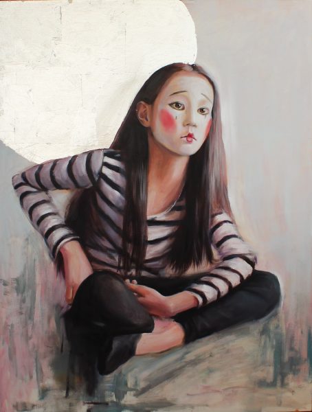 уждавини-галина-портрет-маслом-Маленький мим-uzhdavini-galina-oil-portrait-little mime